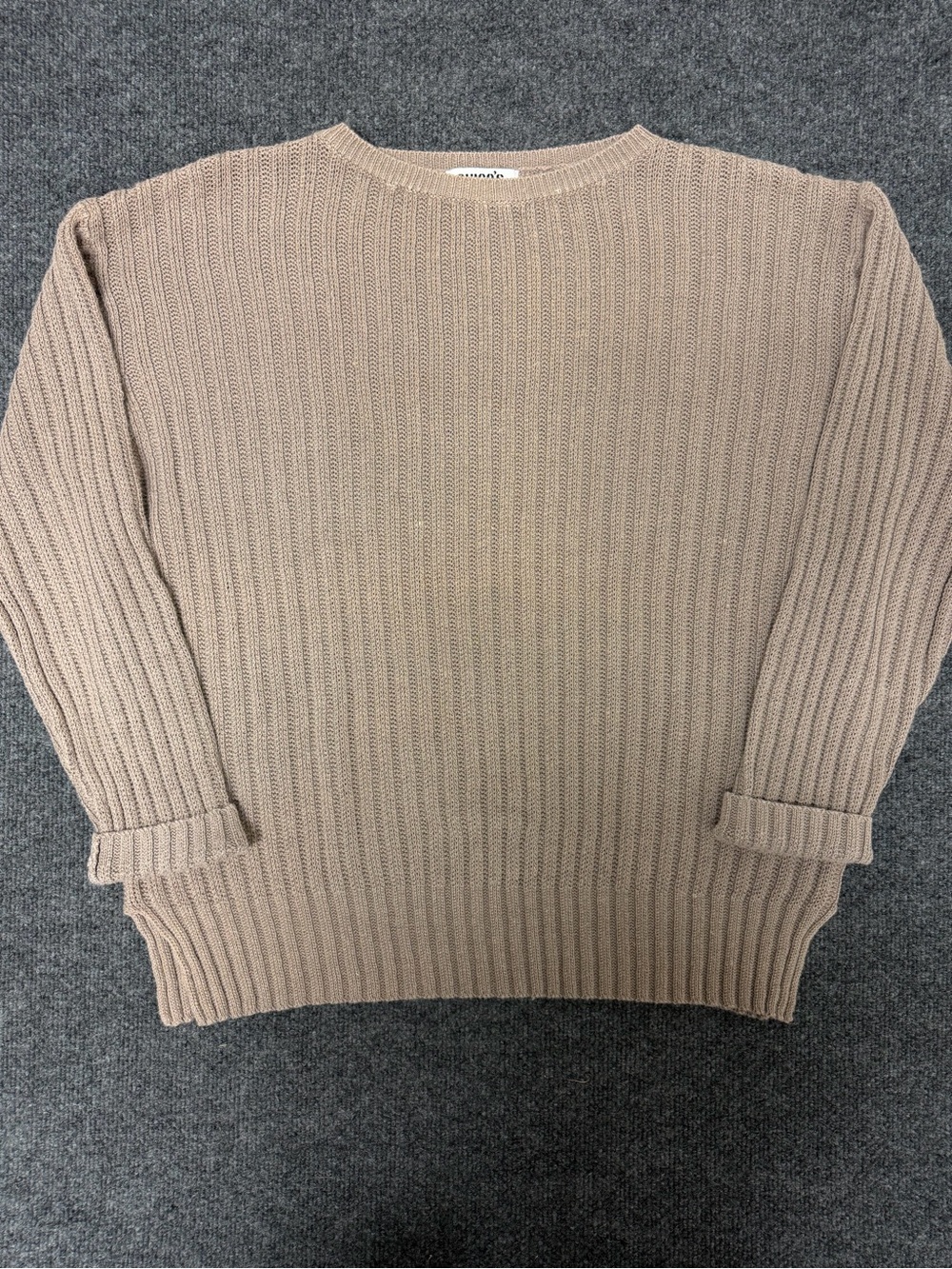 Chico's Men's Ribbed Crewneck Sweater in Taupe